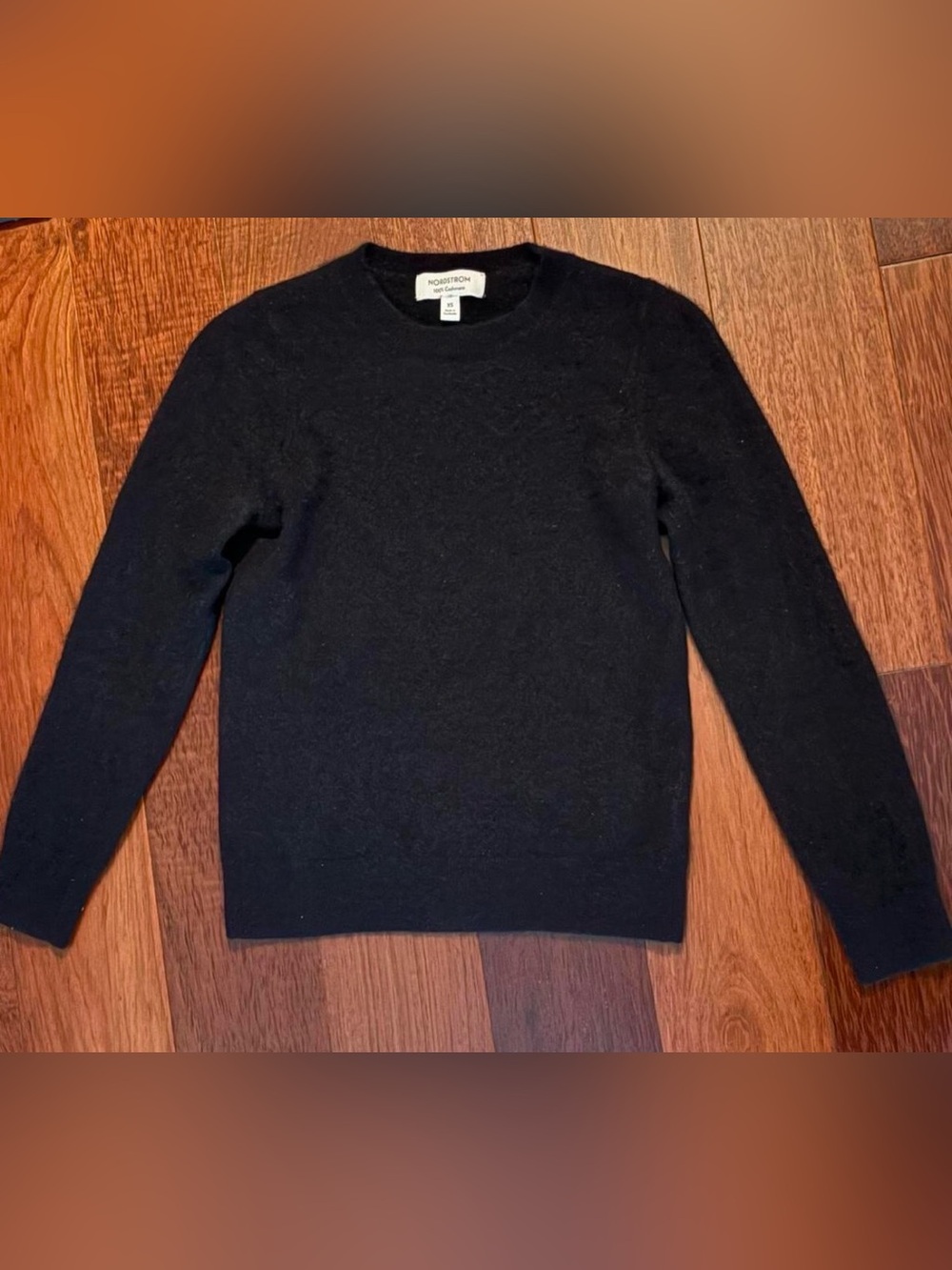 Nordstrom 100% Cashmere Sweater  V-Neck Black Women's XS Knit Soft Luxury